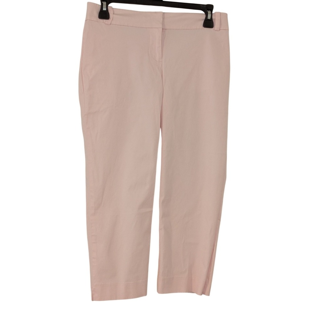 Talbots Signature Pink Cropped Trousers Pants Petites 2P Cotton Stretch Straight